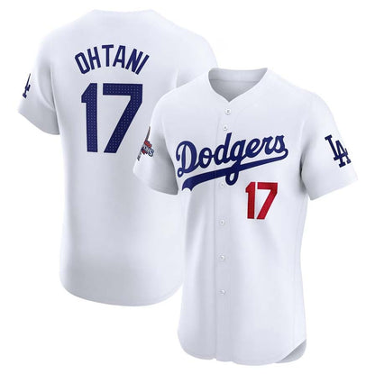 LA.Dodgers #17 Shohei Ohtani White World Series Champions Home Elite Player Stitched Baseball Jerseys