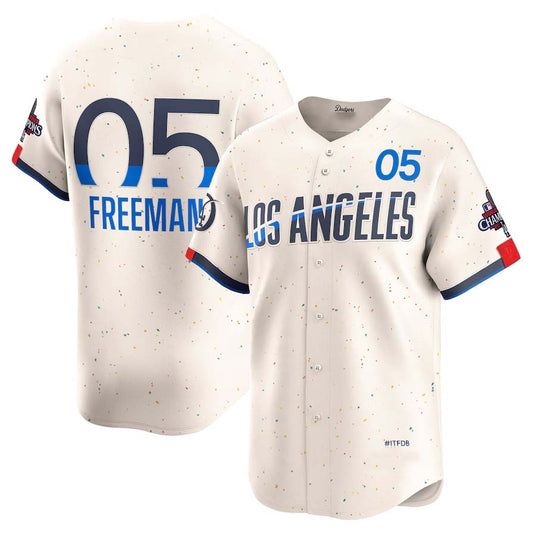 LA.Dodgers #05 Freddie Freeman Cream World Series Champions City Connect Limited Player Stitched Baseball Jerseys