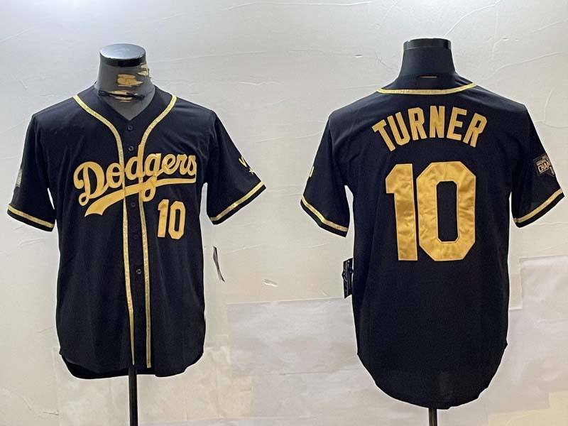 LA.Dodgers #10 Justin Turner Player Black Cool Base Stitched  Baseball Jerseys