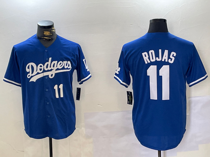 LA.Dodgers #11 Miguel Rojas Player Blue Cool Base Stitched Baseball Jerseys