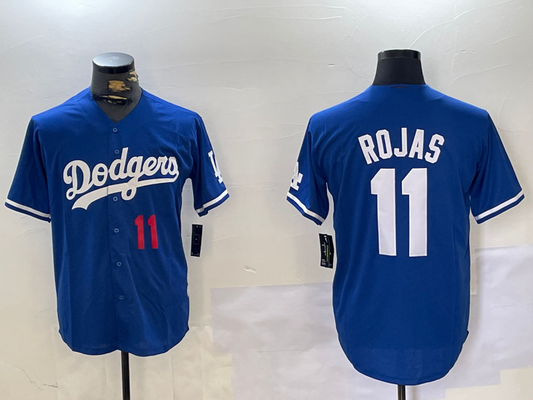 LA.Dodgers #11 Miguel Rojas Player Game Jersey Blue Cool Base Stitched Baseball Jerseys