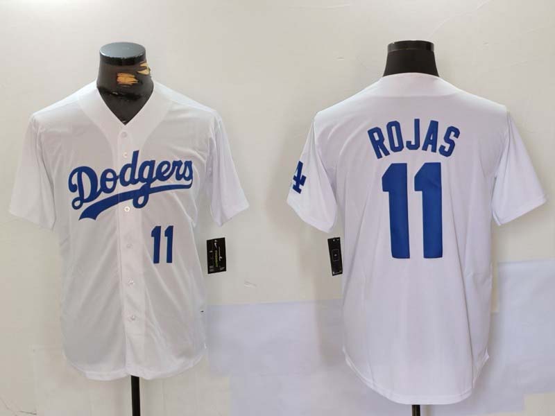 LA.Dodgers #11 Miguel Rojas Player White Cool Base Stitched Baseball Jerseys