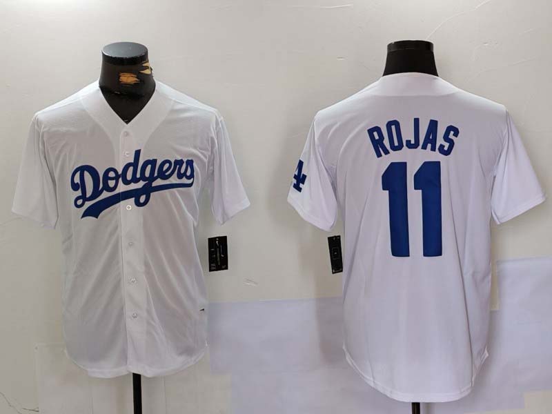 LA.Dodgers #11 Miguel Rojas Player Jersey White Cool Base Stitched Baseball Jerseys