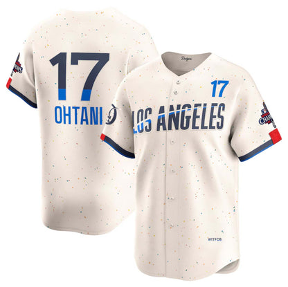 LA.Dodgers #17 Shohei Ohtani Cream Player City Connect Limited Stitched Baseball Jerseys