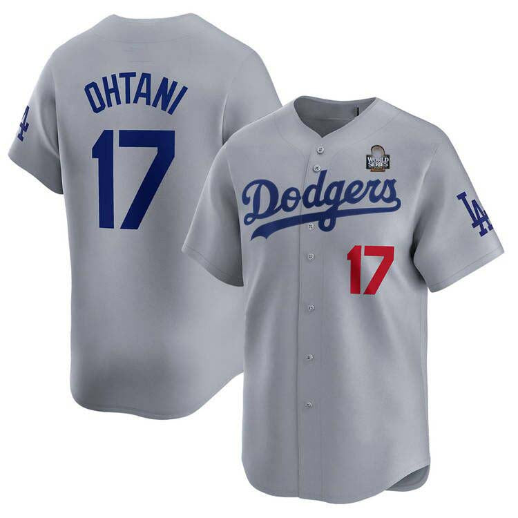 LA.Dodgers #17 Shohei Ohtani Player Gray Limited Cool Base Stitched Baseball Jerseys