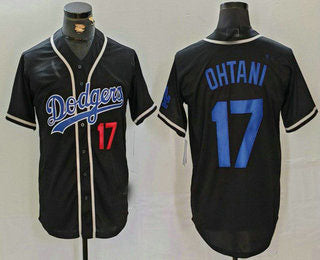 LA.Dodgers #17 Shohei Ohtani Black Game Player Jersey Stitched Baseball Jerseys