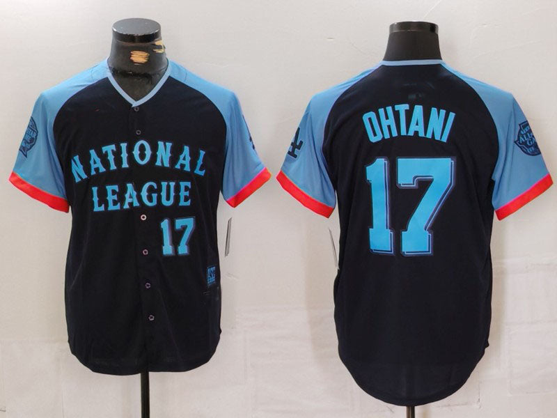 LA.Dodgers #17 Shohei Ohtani Player Navy All Star Limited Stitched Baseball Jerseys