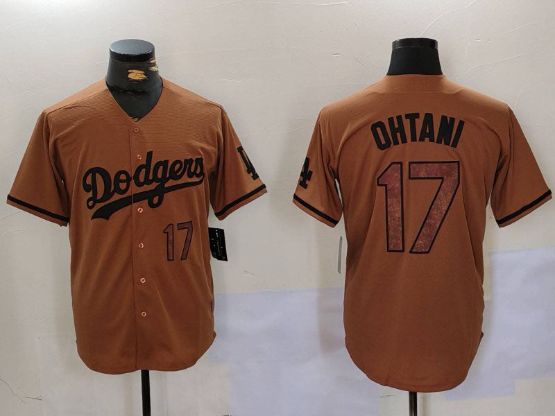 LA.Dodgers #17 Shohei Ohtani Player Jersey Olive Cool Base Limited Stitched Baseball Jerseys