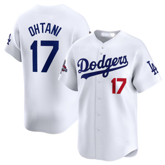 LA.Dodgers #17 Shohei Ohtani Player White World Series Champions Home Limited Stitched Baseball Jerseys