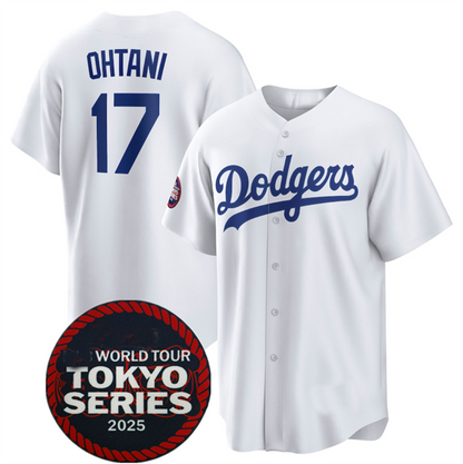 LA.Dodgers #17 Shohei Ohtani Player White 2025 World Tour Tokyo Series Home Stitched Baseball Jersey