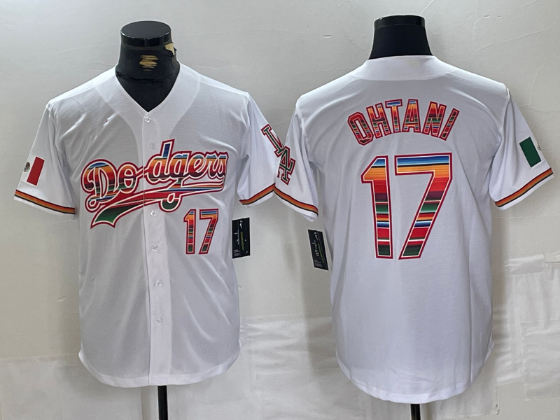 LA.Dodgers #17 Shohei Ohtani Player White Mexico Cool Base Stitched Baseball Jerseys