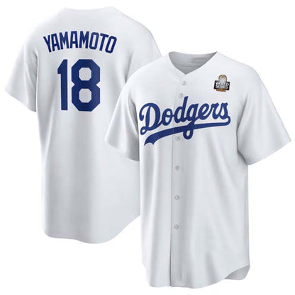 LA.Dodgers #18 Yoshinobu Yamamoto Player Jersey White Cool Base Stitched Baseball Jerseys