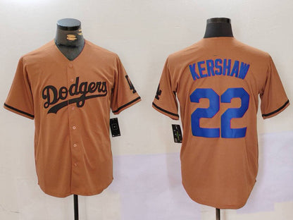 LA.Dodgers #22 Clayton Kershaw Player Game Jersey Olive Cool Base Limited Stitched Baseball Jerseys