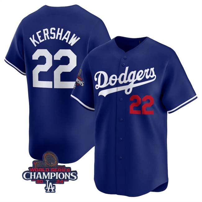 LA.Dodgers #22 Clayton Kershaw Royal Limited Stitched Baseball Jerseys Player Jersey