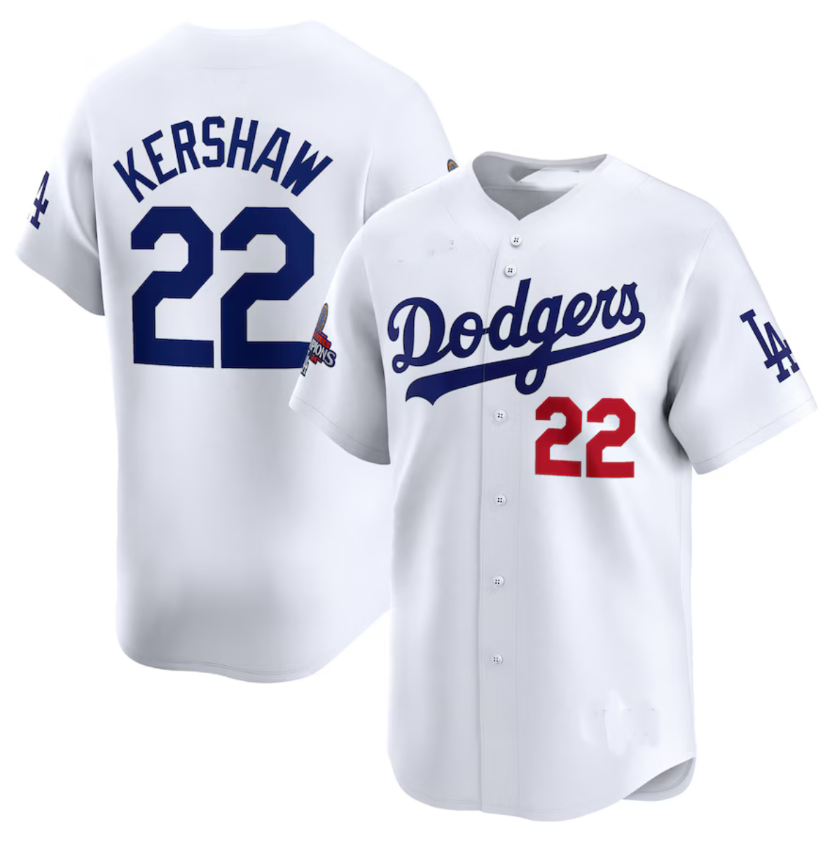 LA.Dodgers #22 Clayton Kershaw Player White World Series Champions Home Limited Stitched Baseball Jerseys