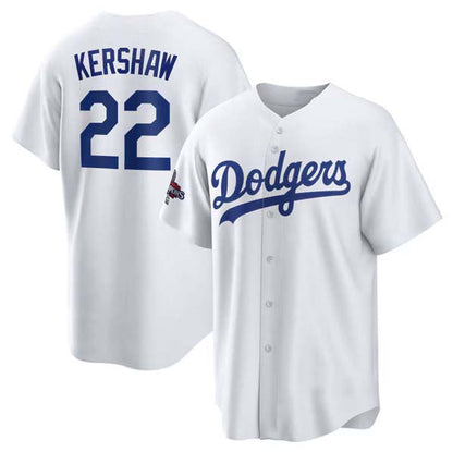 LA.Dodgers #22 Clayton Kershaw Player White World Series Champions Home Stitched Baseball Jerseys