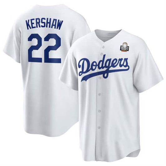 LA.Dodgers #22 Clayton Kershaw Player Game Jersey White Cool Base Stitched Baseball Jerseys