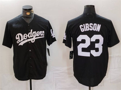 LA.Dodgers #23 Kirk Gibson Player Black Cool Base Stitched Baseball Jerseys