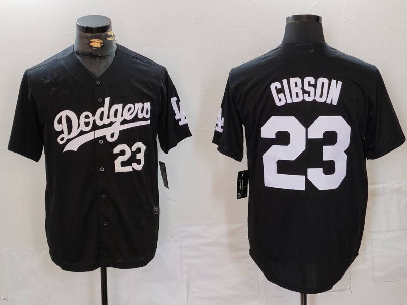 LA.Dodgers #23 Kirk Gibson Black Player Jersey Cool Base Stitched Baseball Jerseys