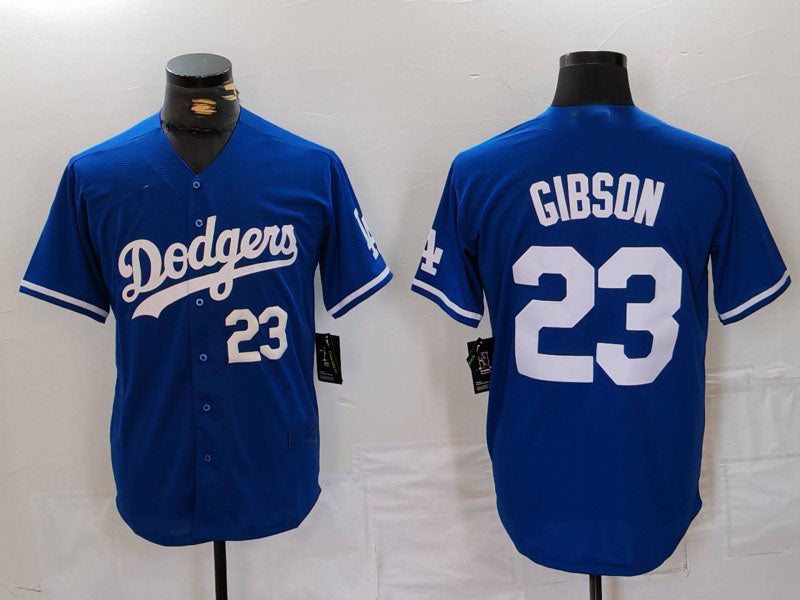 LA.Dodgers #23 Kirk Gibson Blue Player Game Jersey Cool Base Stitched Baseball Jerseys