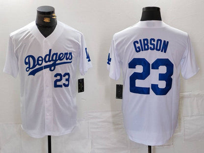 LA.Dodgers #23 Kirk Gibson White Player Jersey Cool Base Stitched Baseball Jerseys