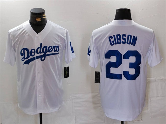 LA.Dodgers #23 Kirk Gibson Player White Game Jersey Cool Base Stitched Baseball Jerseys