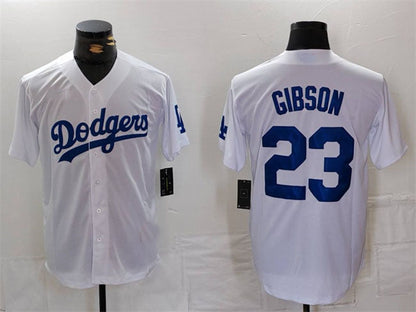 LA.Dodgers #23 Kirk Gibson Player White Game Jersey Cool Base Stitched Baseball Jerseys