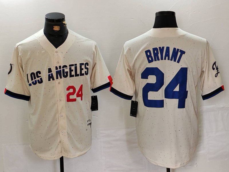 LA.Dodgers #24 Kobe Bryant Player Cream Limited Stitched Baseball Jerseys