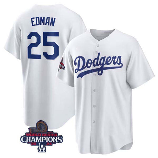 LA.Dodgers #25 Tommy Edman Player White Cool Base Stitched Baseball Jerseys