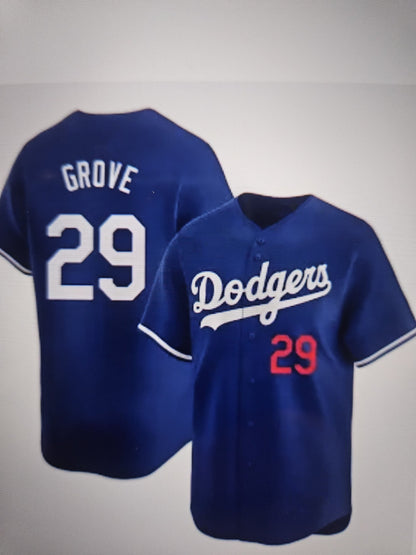 LA.Dodgers #29 Michael Grove Player Game Jersey Blue Stitched Baseball Jerseys