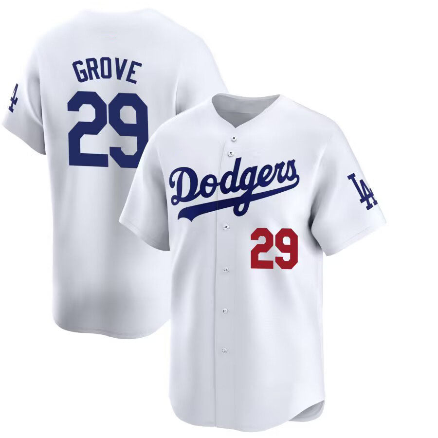 LA.Dodgers #29 Michael Grove Player Game Jersey White Stitched Baseball Jerseys