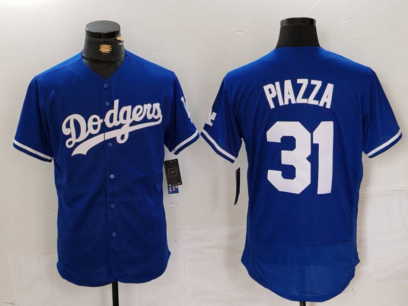 LA.Dodgers #31 Mike Piazza Player Blue Flex Base Stitched Baseball Jerseys