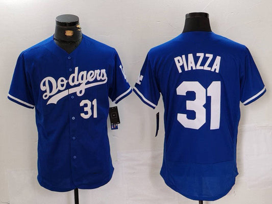 LA.Dodgers #31 Mike Piazza Blue Flex Base Stitched Baseball Jerseys Player Game Jerseys