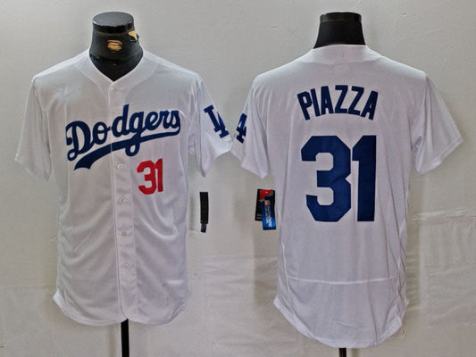 LA.Dodgers #31 Mike Piazza Player Game Jersey White Flex Base Stitched Baseball Jerseys