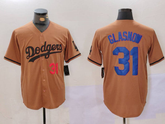 LA.Dodgers #31 Tyler Glasnow Player Jersey Olive Cool Base Limited Stitched Baseball Jerseys