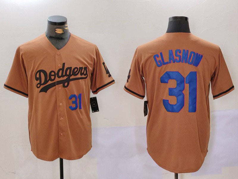 LA.Dodgers #31 Tyler Glasnow Player Game Jersey Olive Cool Base Limited Stitched Baseball Jerseys