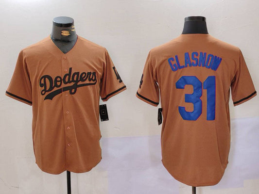 LA.Dodgers #31 Tyler Glasnow Olive Cool Base Limited Stitched Baseball Jerseys Player Game Jersey