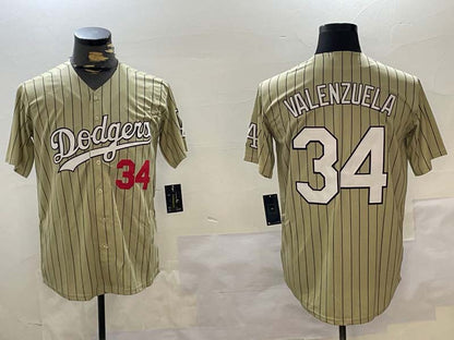 LA.Dodgers #34 Fernando Valenzuela Player Jersey Authentic Collection Stitched Baseball Jerseys