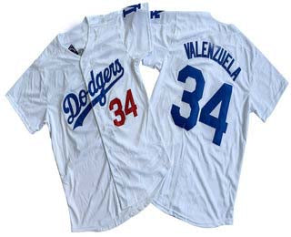 LA.Dodgers #34 Fernando Valenzuela Player White Limited Stitched Baseball Jerseys