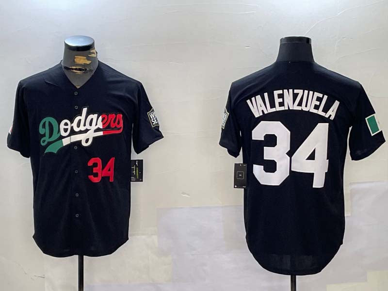 LA.Dodgers #34 Toro Valenzuela Black Cool Base Stitched Baseball Jerseys Player Game Jersey