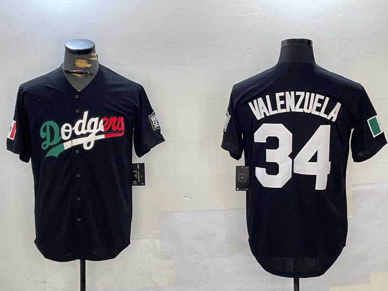 LA.Dodgers #34 Toro Valenzuela Black Cool Base Stitched Baseball Jerseys Game Player Jersey