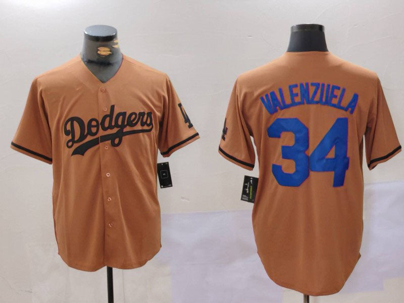 LA.Dodgers #34 Toro Valenzuela Player Game Jersey Olive Cool Base Limited Stitched Baseball Jerseys