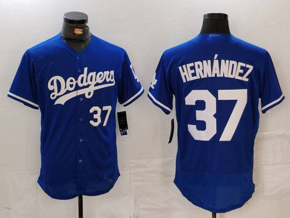 LA.Dodgers #37 Teoscar Hernandez Blue Stitched Baseball Jerseys Player Jersey