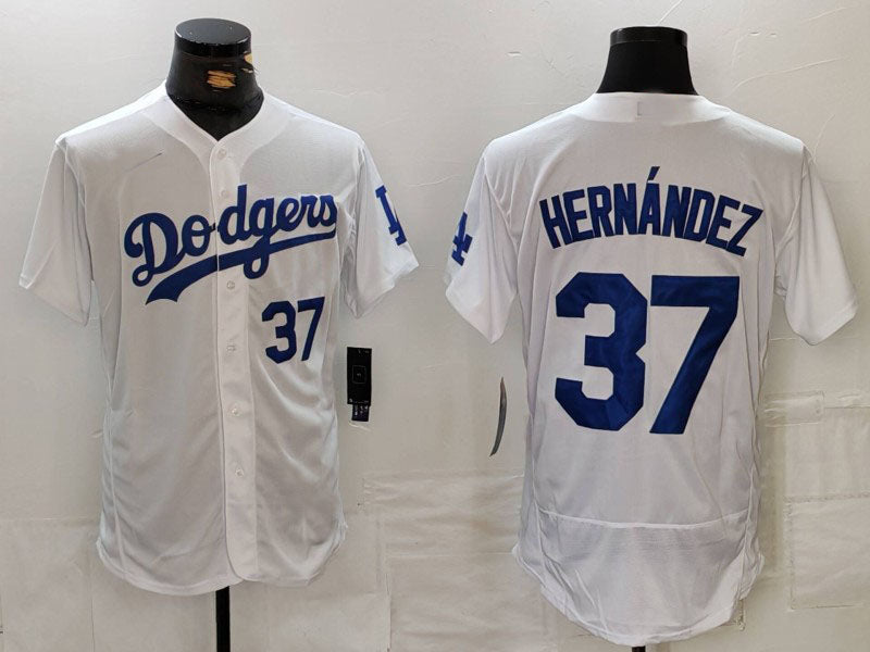 LA.Dodgers #37 Teoscar Hernandez White Stitched Baseball Jerseys Player Jersey