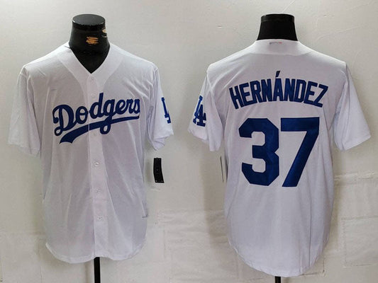 LA.Dodgers #37 Teoscar Hernandez Player White Game Jersey Stitched Baseball Jerseys