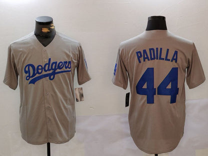 LA.Dodgers #44 Vicente Padilla Grey Player Game Jersey Cool Base Stitched Baseball Jerseys