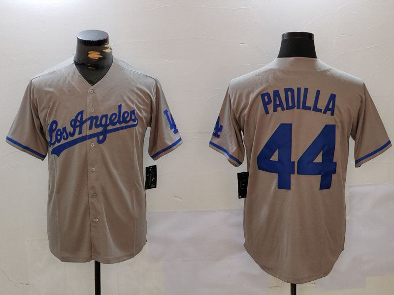 LA.Dodgers #44 Vicente Padilla Player Jersey Grey With los Cool Base Stitched Baseball Jerseys