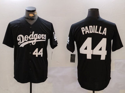 LA.Dodgers #44 Vicente Padilla Player Jersey Black Cool Base Stitched Baseball Jerseys