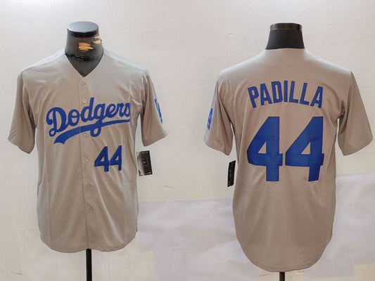 LA.Dodgers #44 Vicente Padilla Player Game Jersey Grey Cool Base Stitched Baseball Jerseys