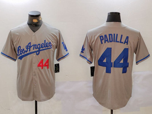 LA.Dodgers #44 Vicente Padilla Player Grey With los Cool Base Stitched Baseball Jerseys